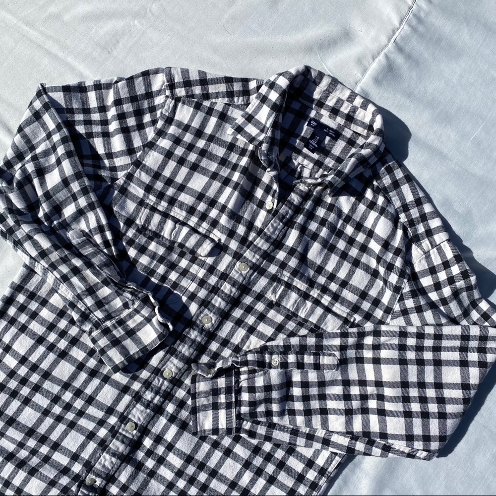 Cream and black flannel